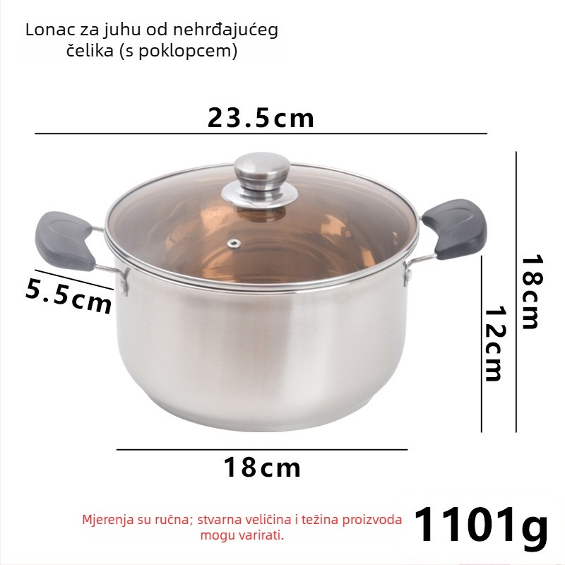 Nehrđajući čelični lonac za mlijeko s drškom, namijenjen bebinoj hrani, univerzalna uporaba