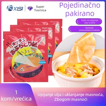 Papir za apsorpciju ulja, prehrambene klase, 50 listova, netkani kuhinjski papir za pečenje i filtriranje juhe
