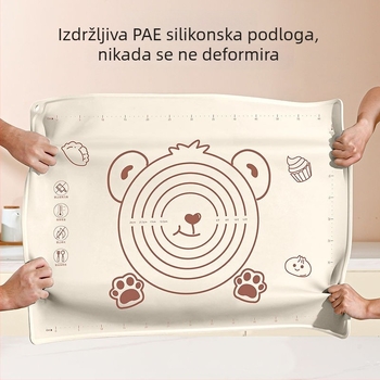 Silikonska podloga za razvaljivanje tijesta, antibakterijska, prehrambene klase