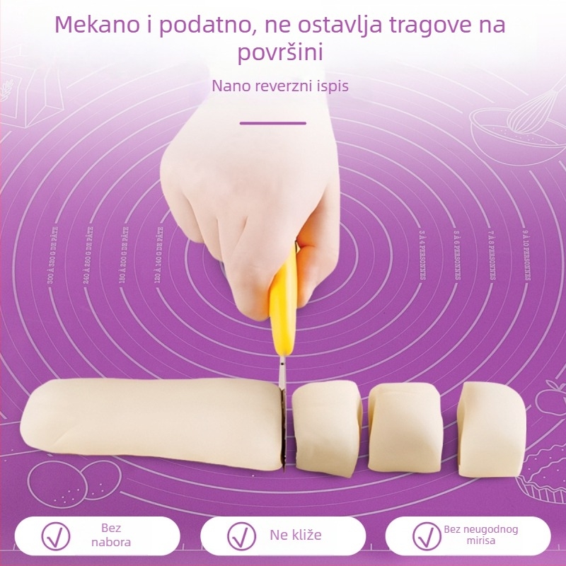 Silikonska podloga za tijesto, sigurna za hranu, debela, za kućnu kuhinju, protuklizna
