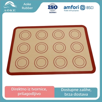 Pet dijelni set silikonskih podloga za pečenje, otpornih na visoke temperature i protivlijepljenja; podloge za makarone i tijesto