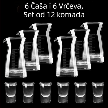 Set bezolovne kristalnih čaša za alkohol, male čaše za vino u antiknom stilu