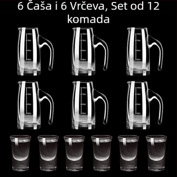 Set bezolovne kristalnih čaša za alkohol, male čaše za vino u antiknom stilu