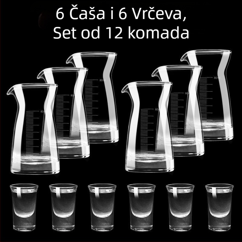 Set bezolovne kristalnih čaša za alkohol, male čaše za vino u antiknom stilu