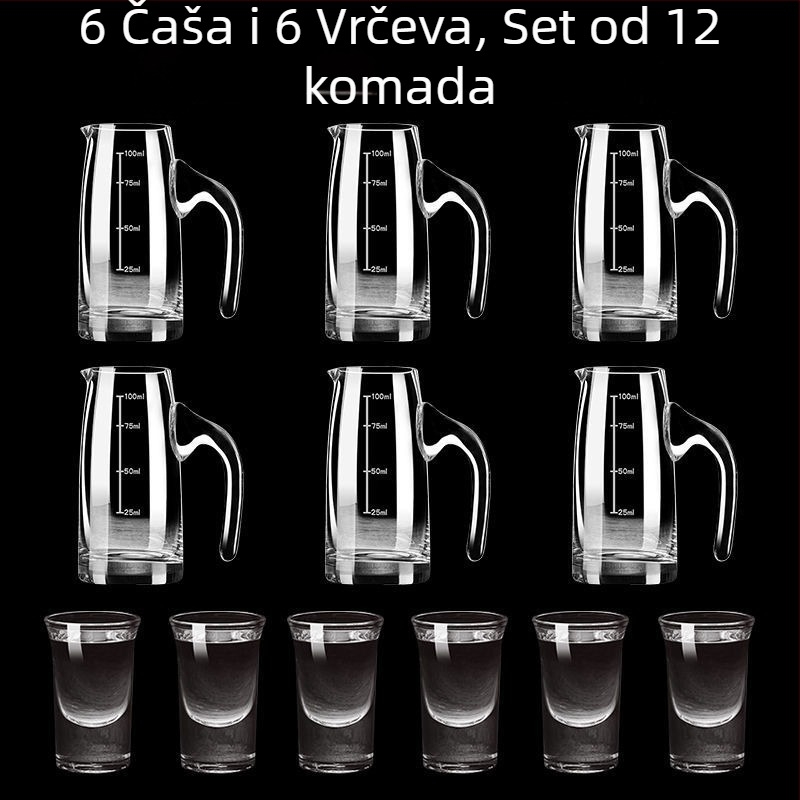Set bezolovne kristalnih čaša za alkohol, male čaše za vino u antiknom stilu