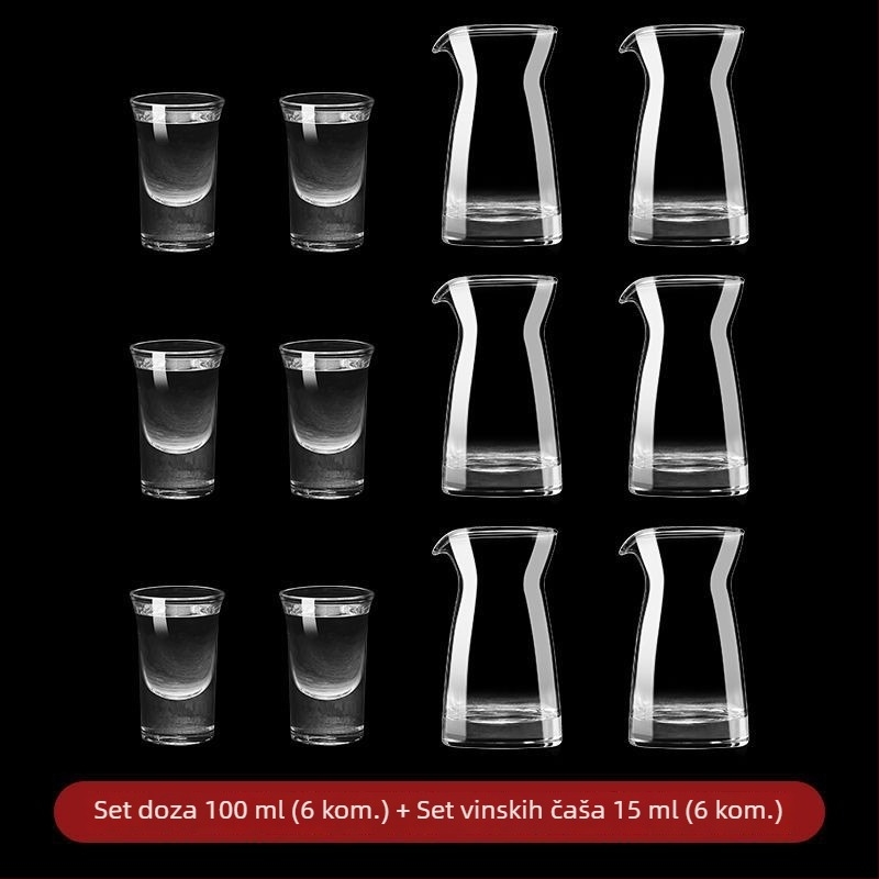 Set bezolovne kristalnih čaša za alkohol, male čaše za vino u antiknom stilu