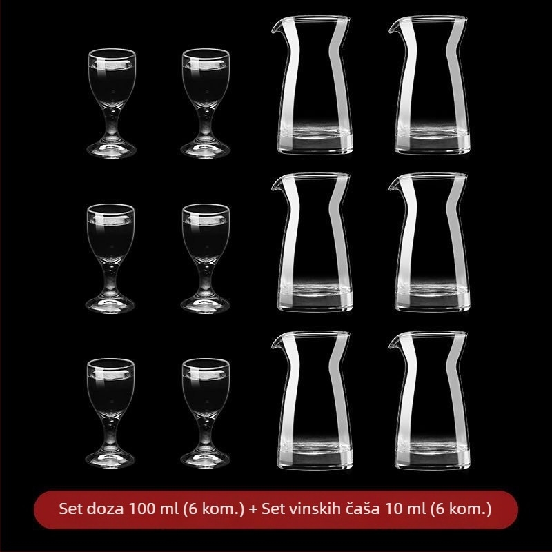 Set bezolovne kristalnih čaša za alkohol, male čaše za vino u antiknom stilu
