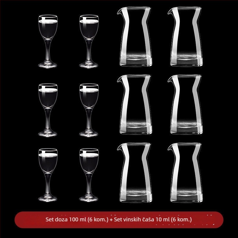 Set bezolovne kristalnih čaša za alkohol, male čaše za vino u antiknom stilu