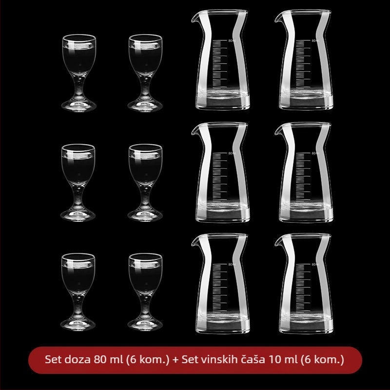 Set bezolovne kristalnih čaša za alkohol, male čaše za vino u antiknom stilu