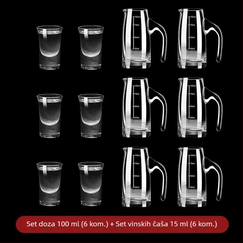 Set bezolovne kristalnih čaša za alkohol, male čaše za vino u antiknom stilu