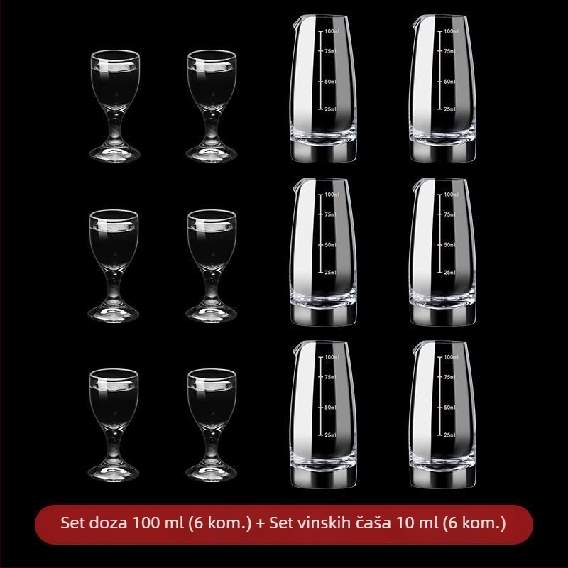 Set bezolovne kristalnih čaša za alkohol, male čaše za vino u antiknom stilu