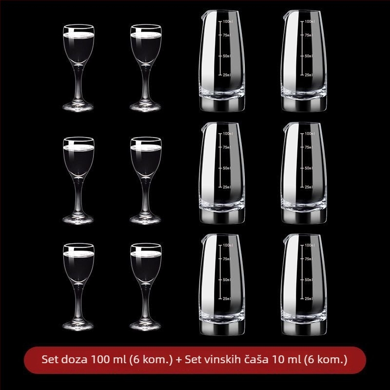 Set bezolovne kristalnih čaša za alkohol, male čaše za vino u antiknom stilu