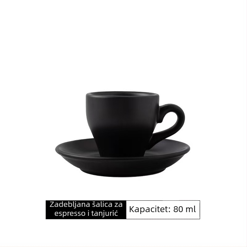 Set šalica za kavu latte art, keramičke, crne, za parove