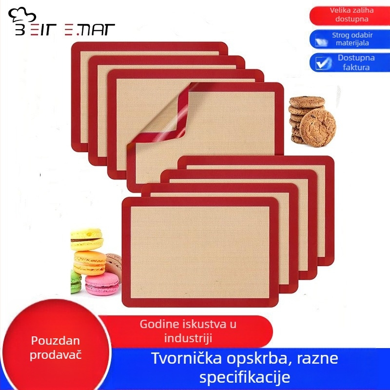 Tangyi silikonska podloga za mijesanje i pečenje s vlaknima stakla, 30×21 cm, 0,7 mm, narančasta
