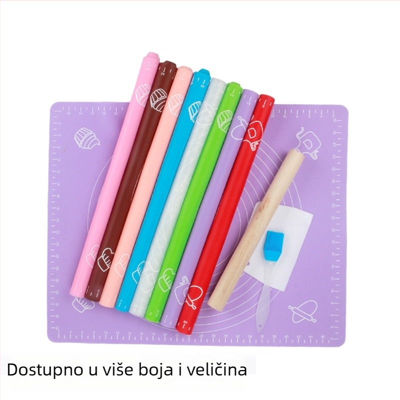 Velika silikonska podloga za tijesto s mjernom skalom – otporna na toplinu za kuhinju i pečenje