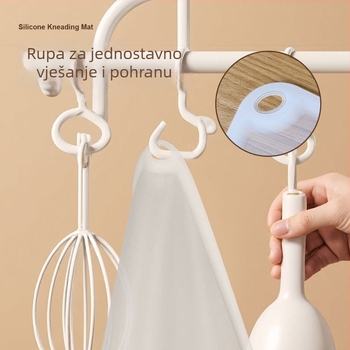 Prozirna silikonska podloga za mijesenje i razvaljivanje tijesta, s rubom protiv prosipanja, prehrambeni silikon