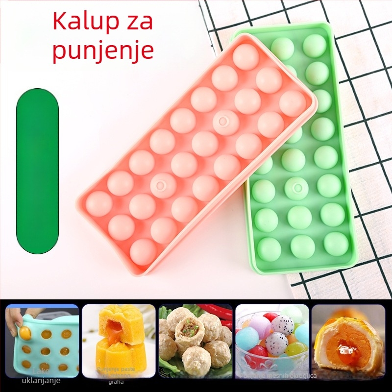 Silikonska kalupa za mooncakes s tekućim centrom i punjenim Tangyuan, s poklopcem, za pečenje