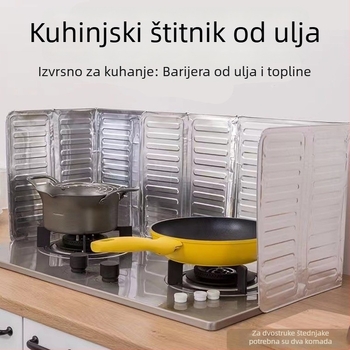 Štitnik za prskanje ulja od aluminijske folije za plinsku kuhalnu ploču, kuhinjska izolacijska ploča, višefunkcionalna