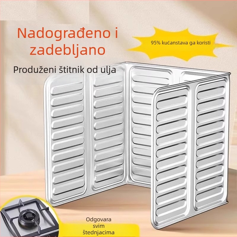Štitnik za prskanje ulja od aluminijske folije za plinsku kuhalnu ploču, kuhinjska izolacijska ploča, višefunkcionalna