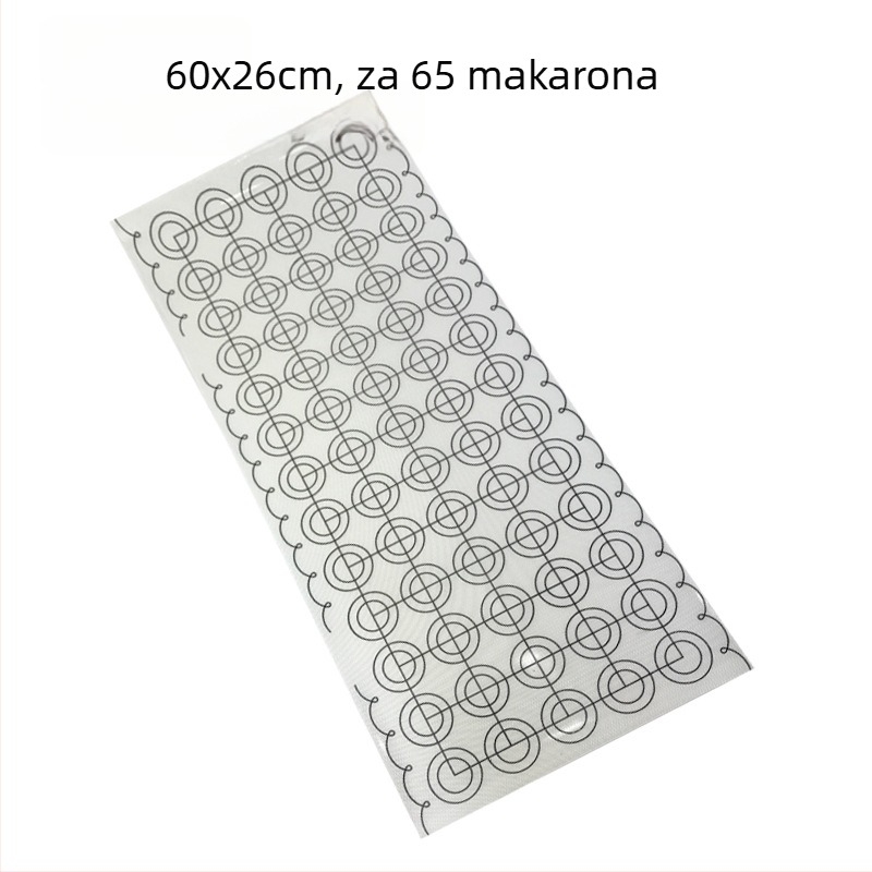 Silikonska podloga za pečenje macarona, 60×26 cm, protuklizna, neprianjajuća, za razvlačenje tijesta