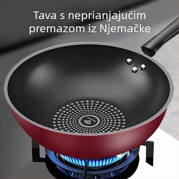Tava Star Brick s neprijanjajućim premazom, ravno dno, višestruka upotreba, bez dimljenja, kompatibilna s indukcijskom i plinskom pločom, bez tragova