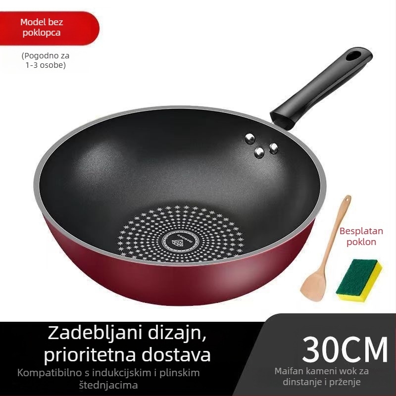 Tava Star Brick s neprijanjajućim premazom, ravno dno, višestruka upotreba, bez dimljenja, kompatibilna s indukcijskom i plinskom pločom, bez tragova