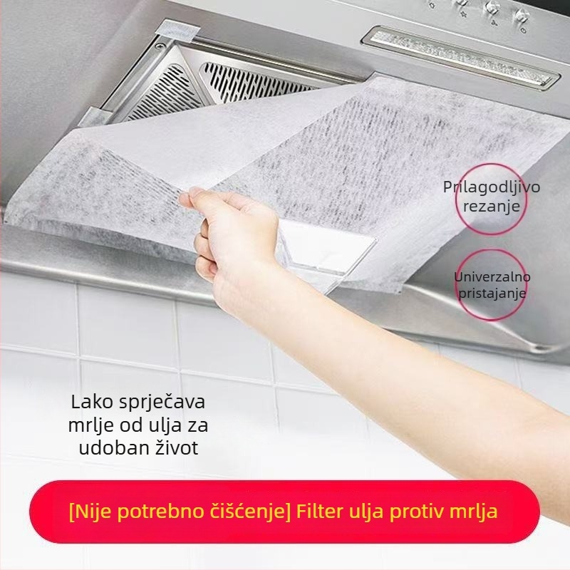 Jednokratni papir za apsorpciju ulja za kuhinjsku napa — deblji, otporan na visoke temperature, samoljepljiv, otporan na ulje