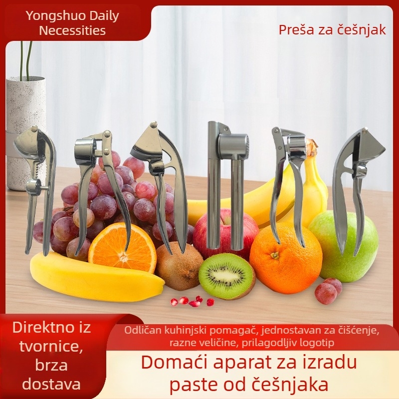 Preša za češnjak od cinkove legure, kuhinjski alat za češnjak i đumbir, oljuštivač češnjaka