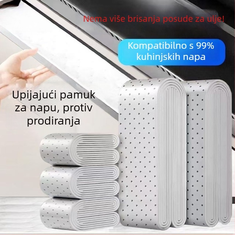 Univerzalne trake za apsorpciju ulja za kuhinjsku napa, deblje ljepilne trake otporne na ulje, kutija filtra spremnika ulja, protiv curenja