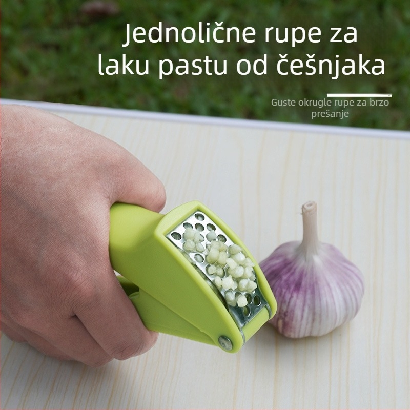 Ručna presa za češnjak od nehrđajućeg čelika, s oljuštivačem i mlincem za češnjak – za kućnu upotrebu