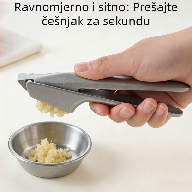 Ručna presa za češnjak od aluminijske legure, višenamjenski alat za usitnjavanje češnjaka, kreativni klip za češnjak