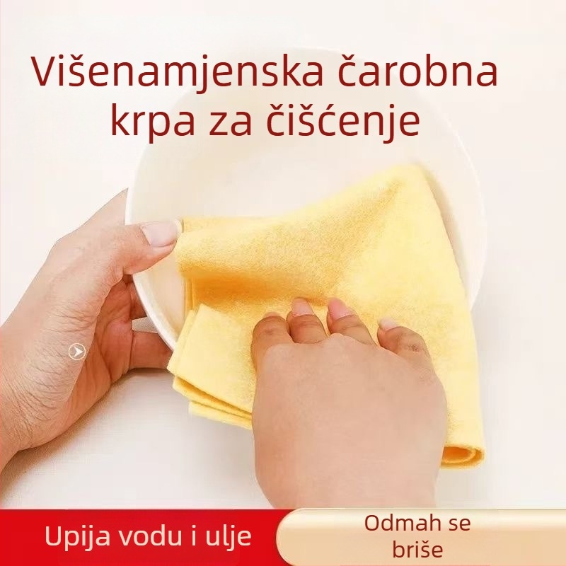 Moderna žuta debela spužva od luffa za kućnu kuhinju, upija vodu i masnoće, ne upija ulje, ne ostavlja vlakna, spužva za pranje posuđa