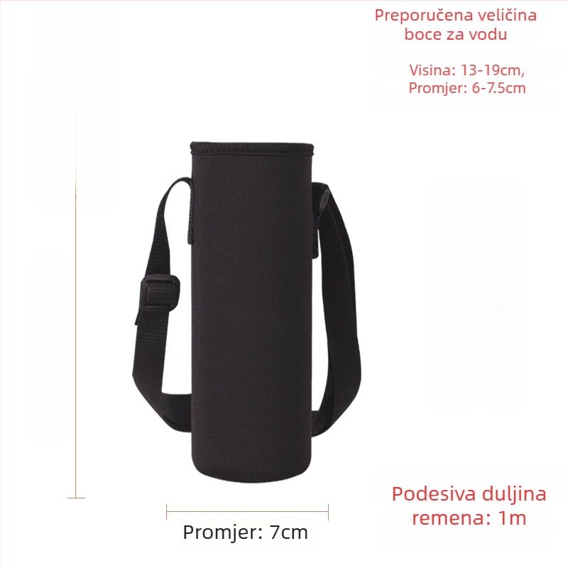 Držač za čašu s staklenom izolacijom, torba za bocu velike kapacitete, zaštitni omotač i kaiš protiv proklizavanja, za bocu 300–1500 ml