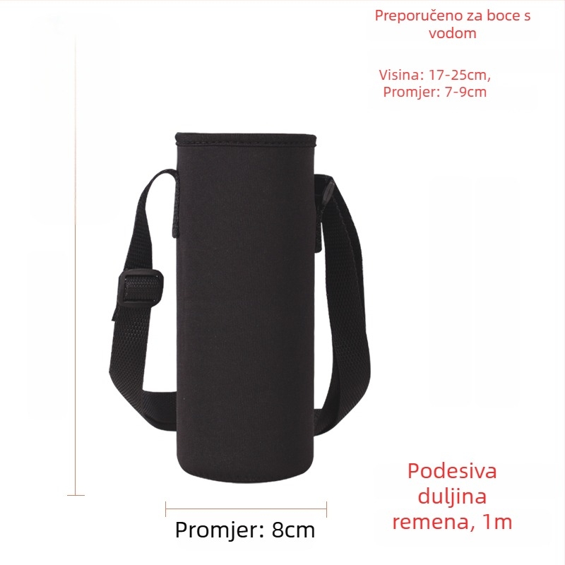 Držač za čašu s staklenom izolacijom, torba za bocu velike kapacitete, zaštitni omotač i kaiš protiv proklizavanja, za bocu 300–1500 ml