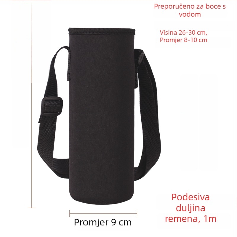 Držač za čašu s staklenom izolacijom, torba za bocu velike kapacitete, zaštitni omotač i kaiš protiv proklizavanja, za bocu 300–1500 ml