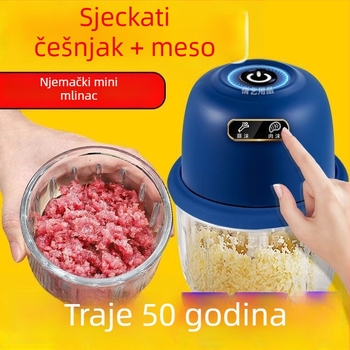 Mlinac za češnjak s poklopcem, za kućnu upotrebu; višenamjenski alat za češnjak, čili pastu i meso