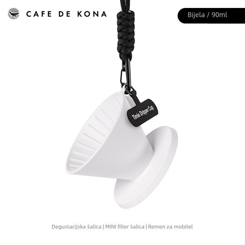 CAFEDE KONA Mini čaša za degustaciju kave s filtrom 3-u-1 – prenosna ručna šalica za pripremu kave