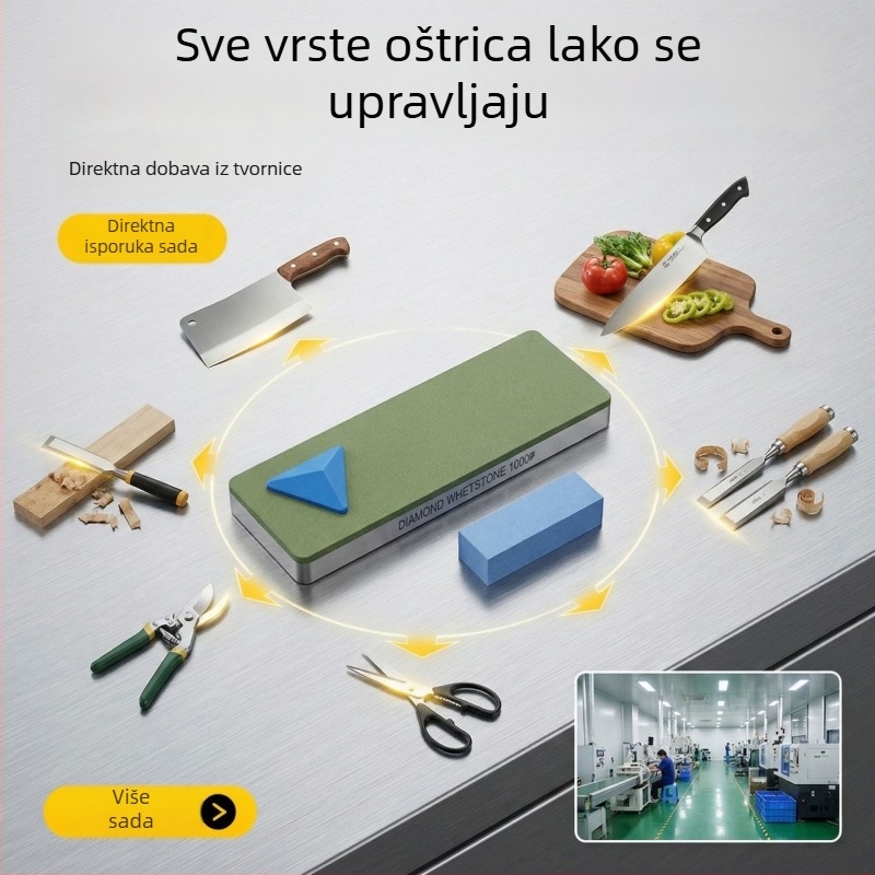 DMD Domaći oštrač noževa – kuhinjski kamen za oštrenje, visokog zrna, smolasti dijamantni kamen, dvostrani