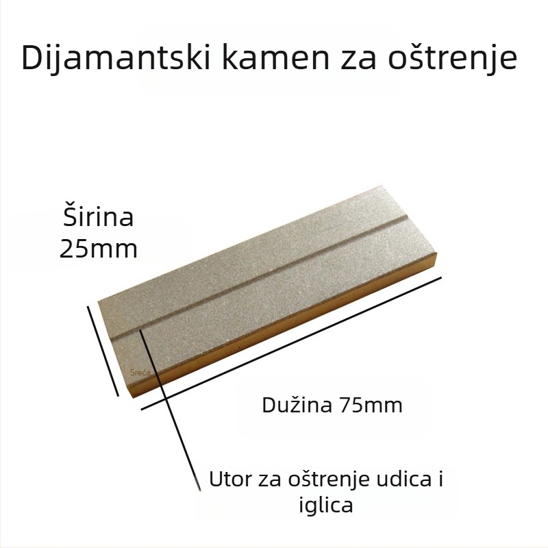 Hongda dijamantni kamen za oštrenje, pravokutnog oblika, dvostrani, granulacije 400/1000, za oštrenje kukica, igala i pinceta
