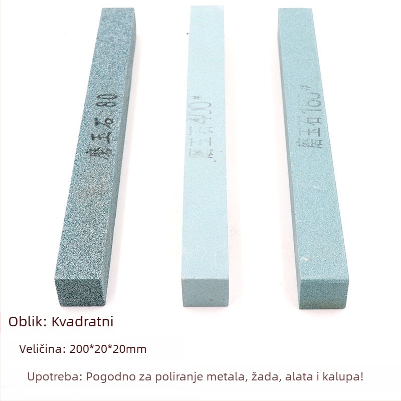 Oštri kamen za oštrenje i poliranje nefrita, jadita i jantar, zeleni silicijev karbid abraziv, uljni kamen, 200×20×20 mm