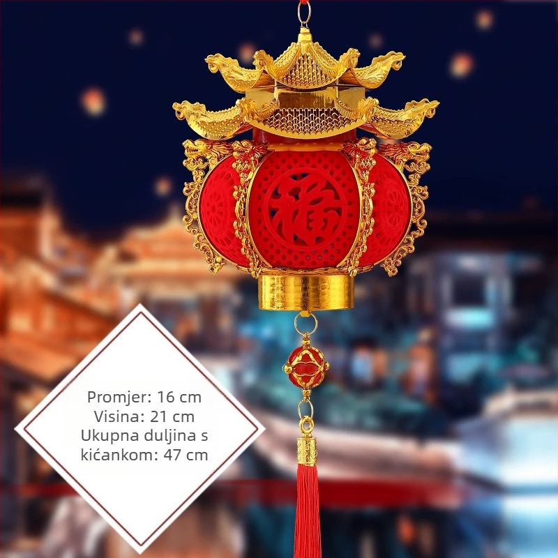 2025 Dječji prenosni lampion, kružni flokirani lampion za Proljetni festival i Festival Mjeseca, svjetleći viseći dekor