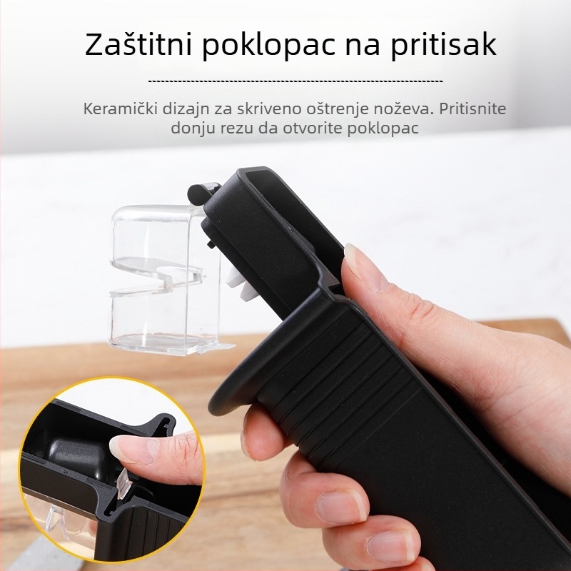 Kućni oštrač noževa s fiksnim kutem, keramički štapić za oštrenje i kamen za brušenje