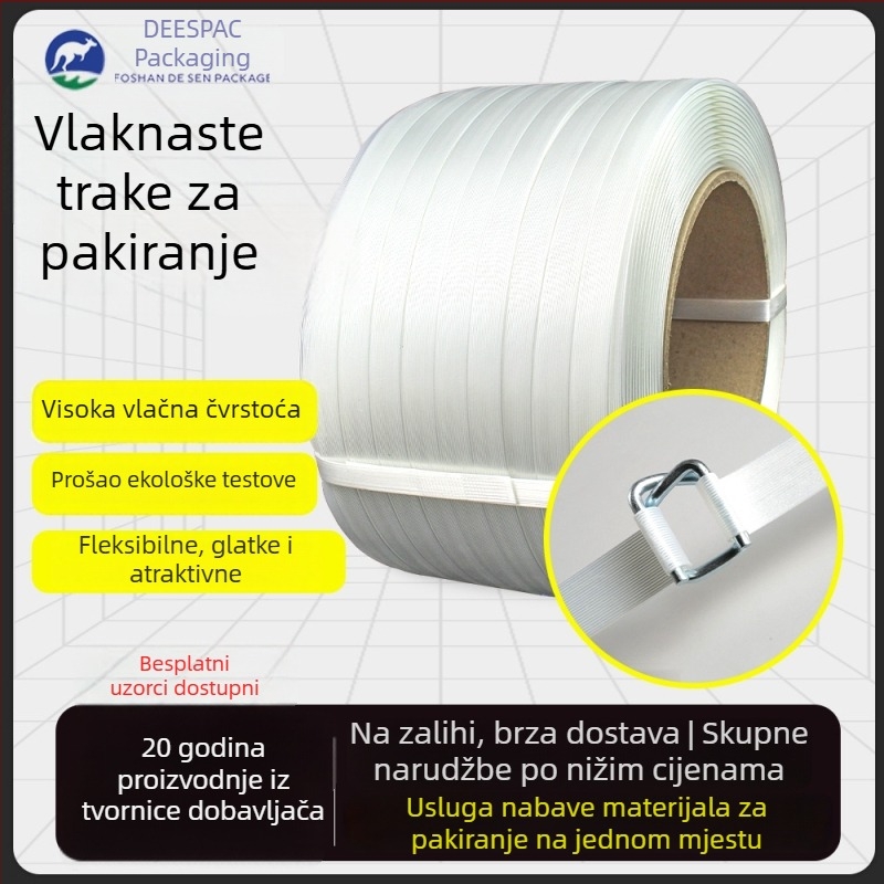 Fleksibilne poliesterske trake za pakiranje, teški teret, bijela boja