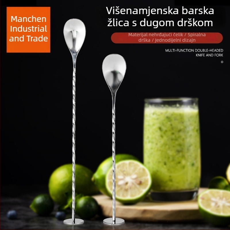 Nehrđajući čelik – žlica za bar s kapljicom vode za koktele, 32 g, 1 mm debljine, jednobojna
