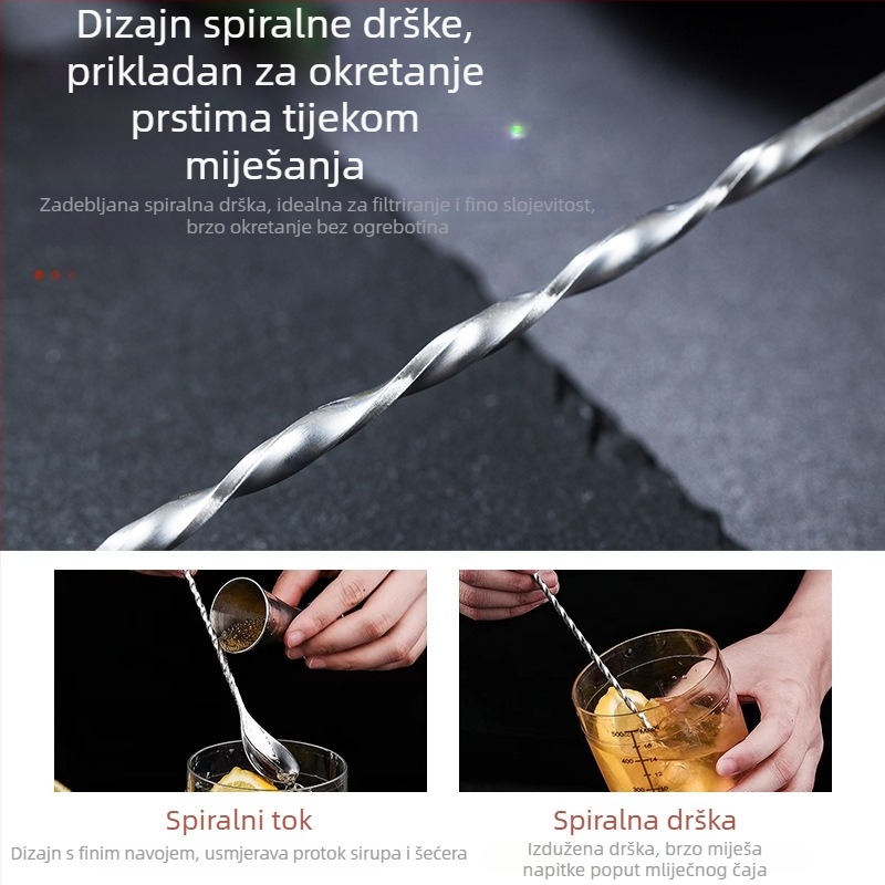 Nehrđajući čelik – žlica za bar s kapljicom vode za koktele, 32 g, 1 mm debljine, jednobojna