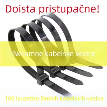 Vanjske crne najlonske zip-veze za kabeli, UV-otpornost, extra-velike, široke i debele, za vezivanje u vrtu, GB standard