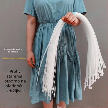 Nylon vezice za kukuruzne klasove, duge, višekratno upotrebljive, automatski blokirajuće, 1,1 m, bijele, debljine 0,5–1,6 mm