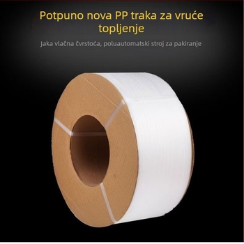 Nova prozirna PP ambalažna traka za pakiranje, pogodna za potpuno i poluautomatne strojeve; trak za zatezanje; ručna topljiva traka; plastična ambalažna traka.