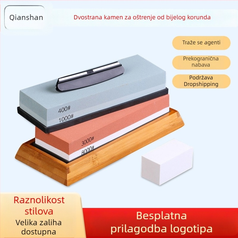 Set uljnih kamenja od korunda, 400/8000 zrnatosti, crveno i bijelo, više veličina za kućnu upotrebu
