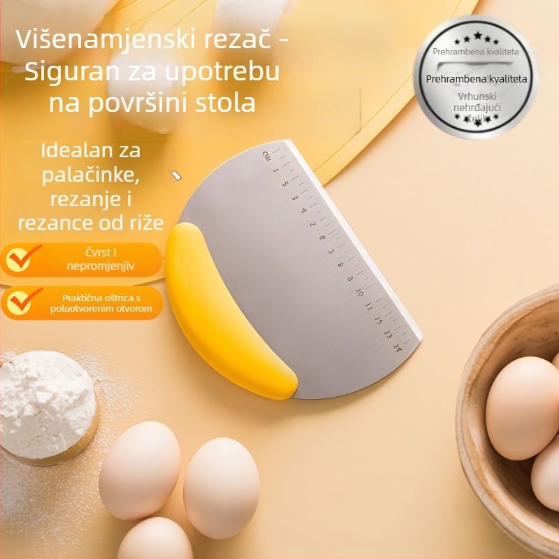 Alat za tijesto od nehrđajućeg čelika s mjernom skalom, daska za tijesto